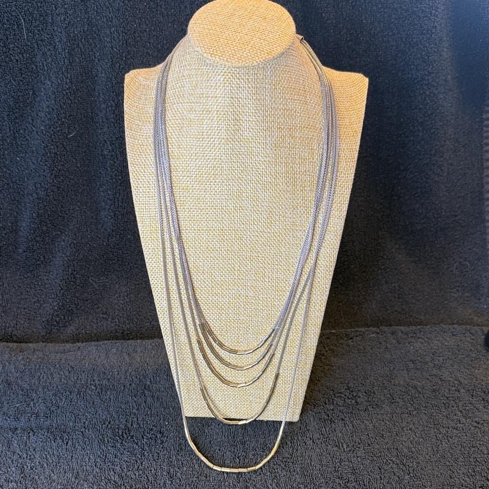 Joe Fresh Silver and Gold Multi-Layer Necklace